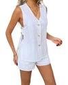 Luna Tuccini 2pc Vest & Short Set In White
