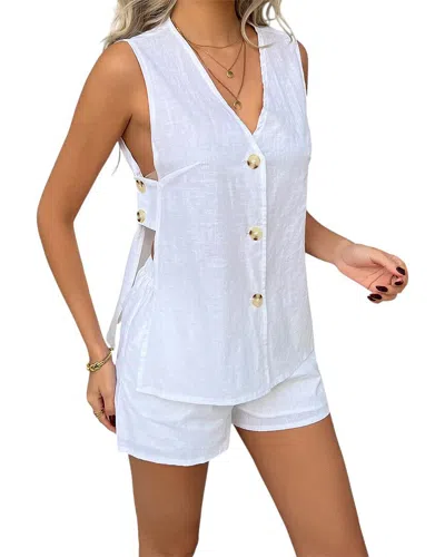 Luna Tuccini 2pc Vest & Short Set In White