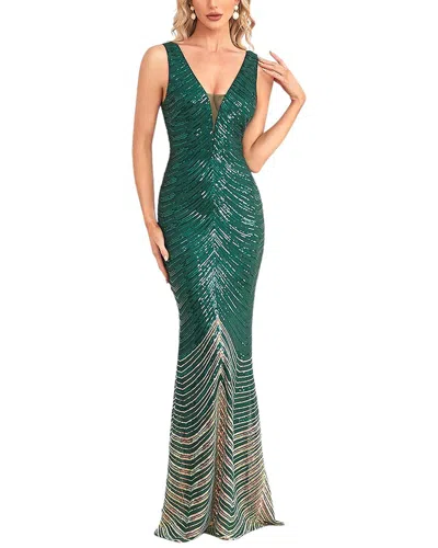 Luna Tuccini Maxi Dress In Green