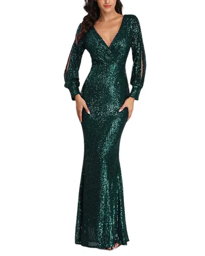 Luna Tuccini Maxi Dress In Green