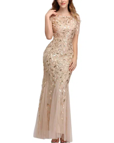 Luna Tuccini Maxi Dress In Gold