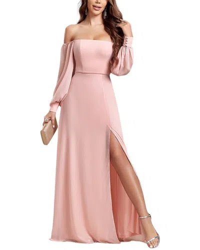 Luna Tuccini Off-the-shoulder Maxi Dress In Pink