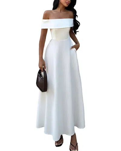 Luna Tuccini Off-the-shoulder Maxi Dress In White