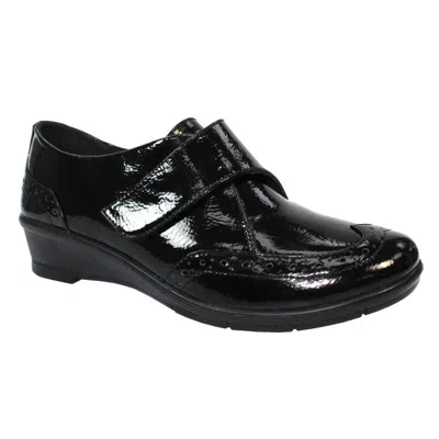 Lunar Womens/ladies Nell Leather Lined Casual Shoes In Black