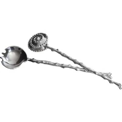 Lunares Aquos Salad Servers In Blue