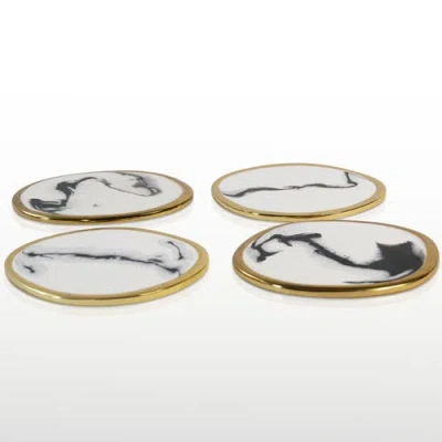 Lunares Bianco Nero Coaster In White