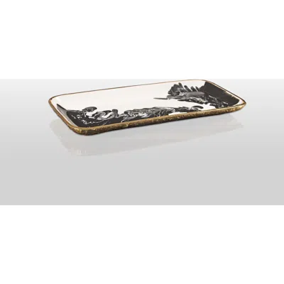 Lunares Bianco Nero Rectangular Trays In White