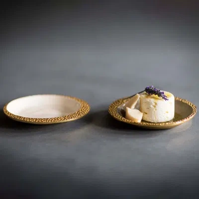Lunares Cosmos Round Plate In Oyster