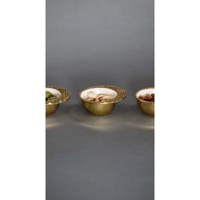 Lunares Cosmos Snack Bowl In Gold,oyster
