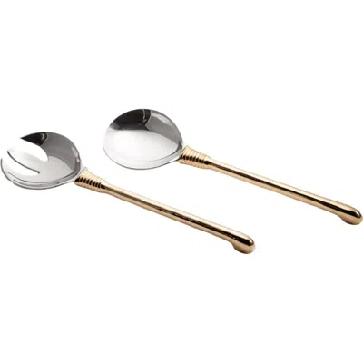 Lunares Djembe Long Salad Server In Brown