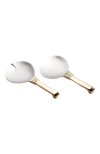 Lunares Djembe Short Salad Server In Brown