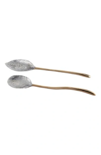 Lunares Feather Long Serving Set In Gold