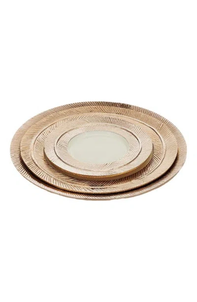 Lunares Feather Plates Gold/oyster