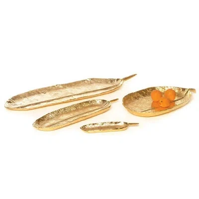 Lunares Feather Vanity Tray In Gold
