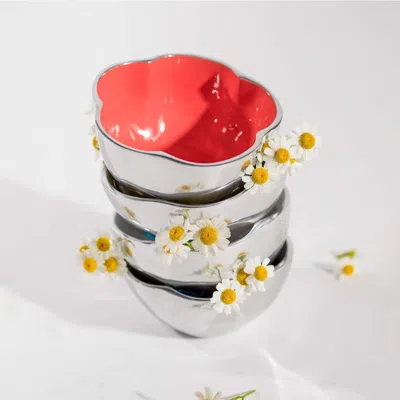 Lunares Fiore Nut Bowls In Silver