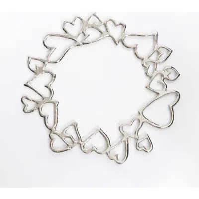 Lunares Hearts Charger In Silver