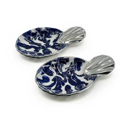 Lunares La Mar Appetizer Dishes In Blue