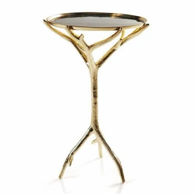 Lunares Manzanita Accent Table In Gold