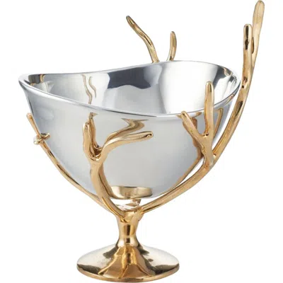 Lunares Manzanita High Pedestal Bowl In Gold