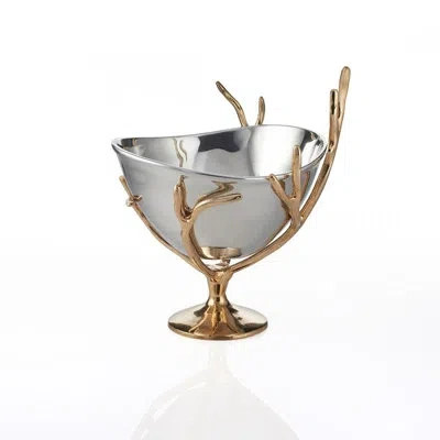 Lunares Manzanita High Pedestal Bowl In Silver