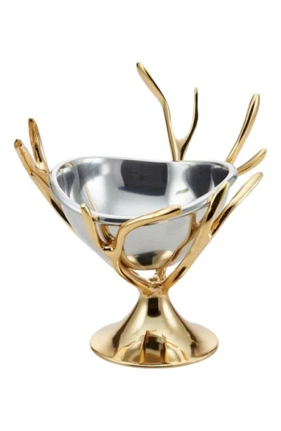 Lunares Manzanita Pedestal Nut Dish In Gold
