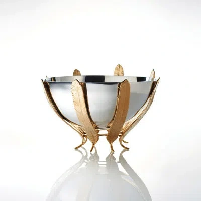 Lunares Metal Posh & Luxe Decorative Bowl In Silver/gold