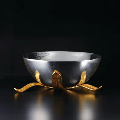Lunares Metal Posh & Luxe Decorative Bowl In Silver/gold
