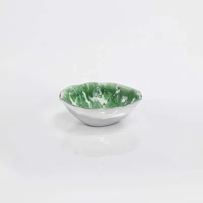 Lunares Natura Bowl Small In Silver,green,white