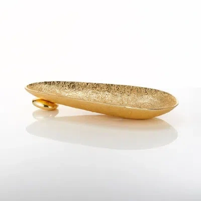 Lunares Nest Metal Abstract Posh & Luxe Decorative Plate In Gold
