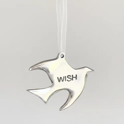 Lunares Ornament Dove Wish In Silver