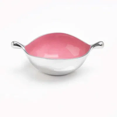 Lunares Pod Dish In Silver,rose Pink