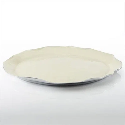 Lunares Ruffled Oval Platter In Gold
