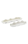 Lunares Ruffled Oyster Long Tray In White