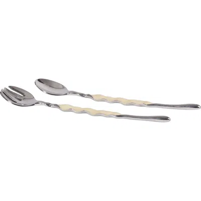 Lunares Ruffled Salad Server In Gold