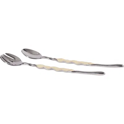 Lunares Ruffled Salad Server In Silver