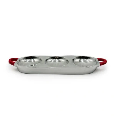 Lunares San Miguel Condiment Tray In Silver