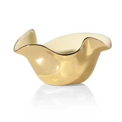 Lunares Small Ruffled Bowl In Gold,oyster