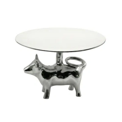 Lunares Vacca Pedestal In Silver