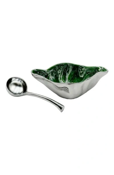 Lunares Verdura Sauce Boat W/ Ladle In Green