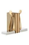Lunares Wishbone Bookend Pair In Gold