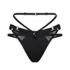 Lunatic Femme Women's Ohm High-leg Black Silk Thong In Black