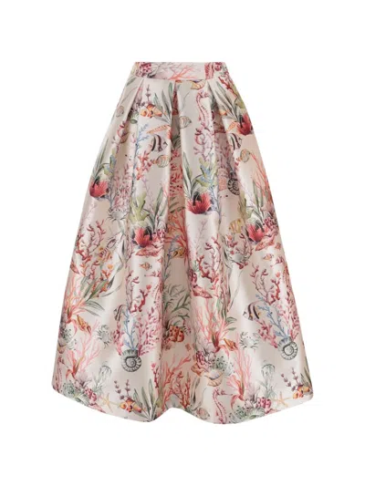 Lunatica Flared Midi Skirt In White