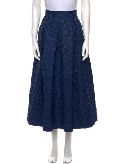 Pre-owned Lunatica Milano Animal Print Midi Length Skirt In Blue