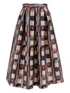 Lunatica Milano Chain-print Pleated Midi Skirt In Neutral
