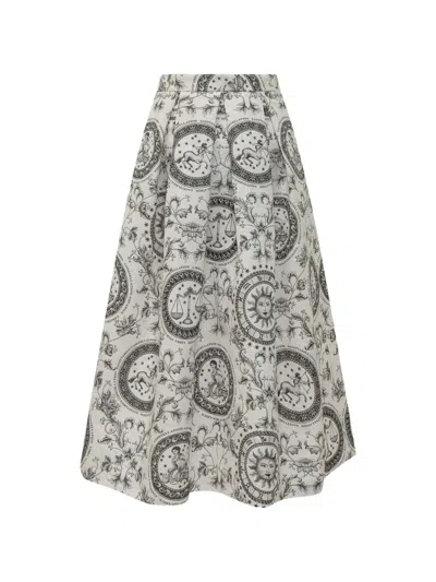 Lunatica Milano Constellation Print Skirt In Gray