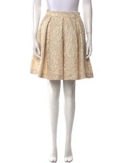 Pre-owned Lunatica Milano Embroidered Accent Mini Skirt W/ Tags In Neutral