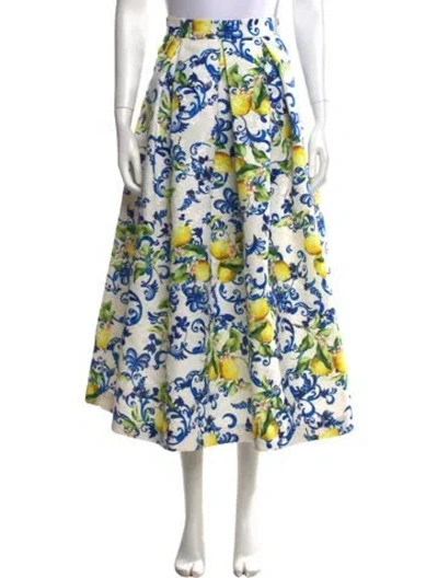 Pre-owned Lunatica Milano Floral Print Long Skirt W/ Tags In Multicolor