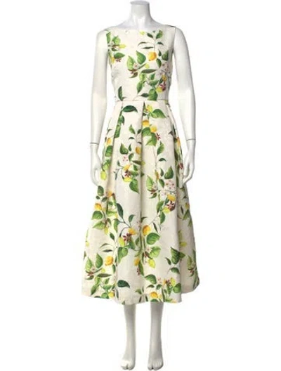 Pre-owned Lunatica Milano Floral Print Midi Length Dress In Multicolor
