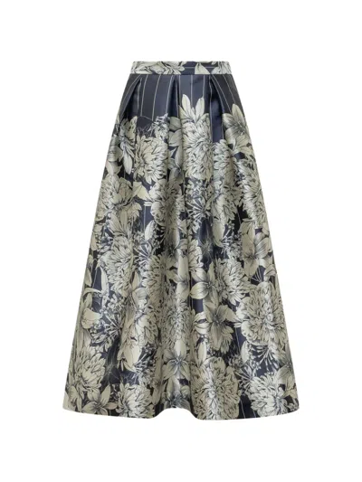 Lunatica Milano Floral Skirt In Blue