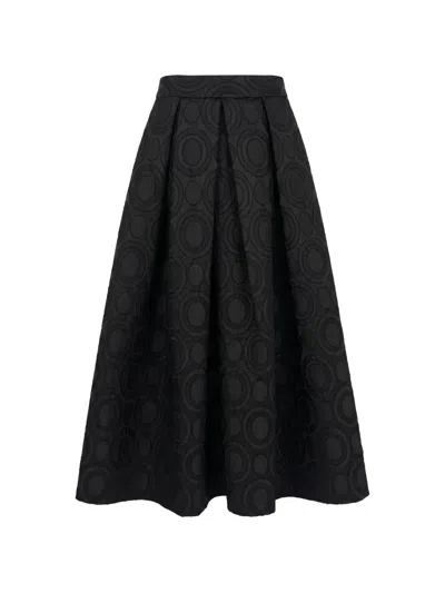 Lunatica Milano Jq Zenith Jacquard Pleated Skirt In Black